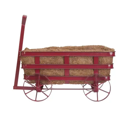 Planter 14" W X 10" D Steel Industrial Wagon Antique Red Antique Red Planter 14" W X 10" D Steel Industrial Wagon Antique Red Antique Red