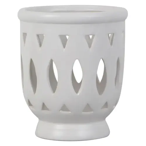 Planter Serafina 6" H Ceramic Orchid White White - pack of 2 Planter Serafina 6" H Ceramic Orchid White White - pack of 2