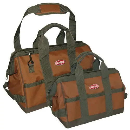 Tool Bag Gatemouth 9" W X 12" H Polyester Brown Brown Pair