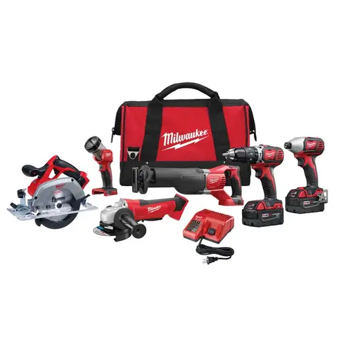 M18 Lithium-Ion 6-Tool Cordless Combo Kit, 18V M18 Lithium-Ion 6-Tool Cordless Combo Kit, 18V
