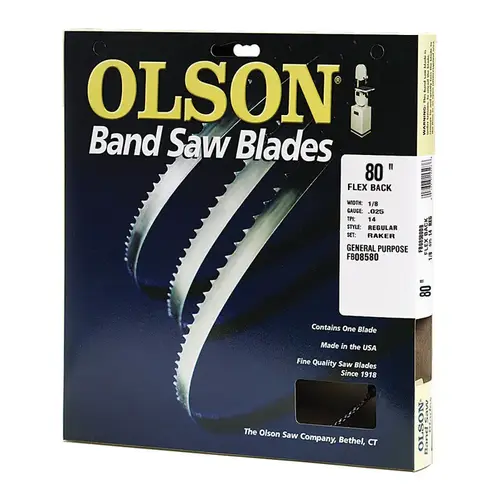 Band Saw Blade 80" L X 1/8" W Carbon Steel 14 TPI Regular teeth Band Saw Blade 80" L X 1/8" W Carbon Steel 14 TPI Regular teeth