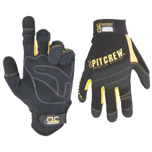 Pit Crew Gloves, Black, Large - pack of 6