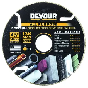 Nutek NT045AP Cutting Wheel DEVOUR 4-1/2" D Diamond Segmented