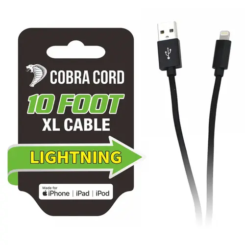 Apple Charging Cable Cobra Cord Lightening Black - pack of 12 Apple Charging Cable Cobra Cord Lightening Black - pack of 12