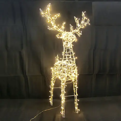 Yard Decor LED Warm white 52" White Standing Deer Yard Decor LED Warm white 52" White Standing Deer