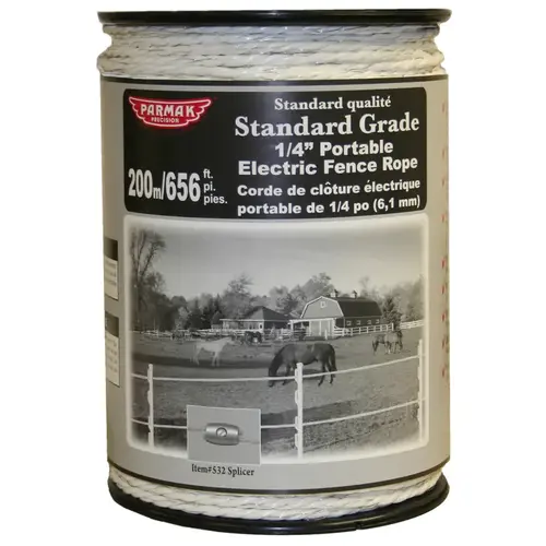 ELECTRIC FENCE ROPE WHITE 656 FT ELECTRIC FENCE ROPE WHITE 656 FT