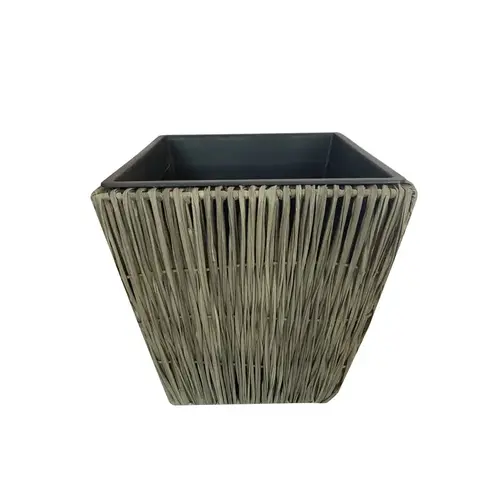 Planter 18" H X 18" W X 18" D Plastic Wicker Gray Gray Planter 18" H X 18" W X 18" D Plastic Wicker Gray Gray