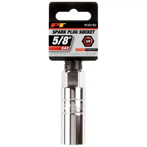Spark Plug Socket 5/8 S X 3/8" drive S SAE 6 Point Polished Nickel