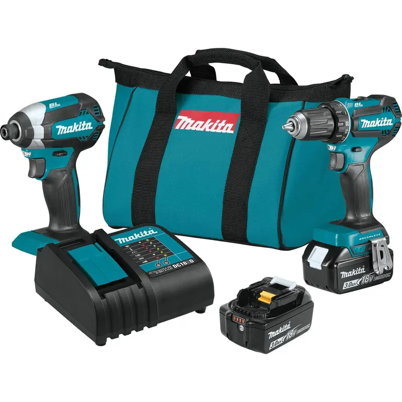 Makita Combo Kit LXT 18 V Cordless Brushless 2 Tool Teal XT281S