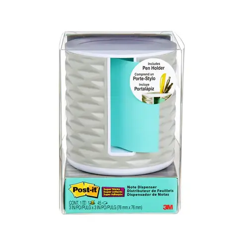 Note Dispenser Post-it 3" W X 3" L White 1 pad White Note Dispenser Post-it 3" W X 3" L White 1 pad White