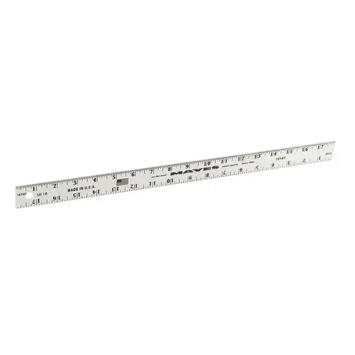 Ruler 18" L X 1" W Aluminum Straight Edge Metric and SAE Silver Ruler 18" L X 1" W Aluminum Straight Edge Metric and SAE Silver