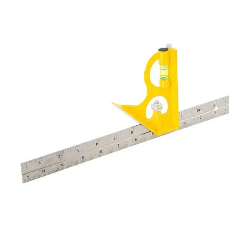 Combination Square 12" L Die Cast Zinc/Stainless Steel Yellow Combination Square 12" L Die Cast Zinc/Stainless Steel Yellow