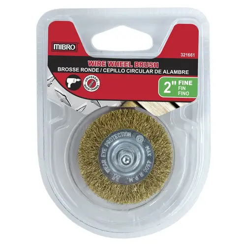 Wire Wheel Brush 2" Fine Brass Coated Steel 4500 rpm Wire Wheel Brush 2" Fine Brass Coated Steel 4500 rpm