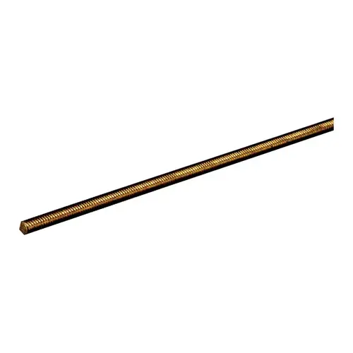 Threaded Brass Rod 1/4" D X 12" L Threaded Brass Rod 1/4" D X 12" L