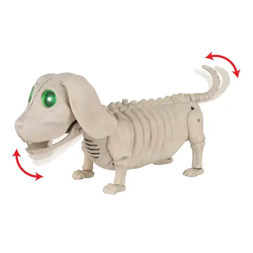 Halloween Decor Prelit Animated Wiener Dog Skeleton