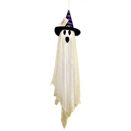 Hanging Decor 27" Friendly Ghost with Hat Hanging Decor 27" Friendly Ghost with Hat