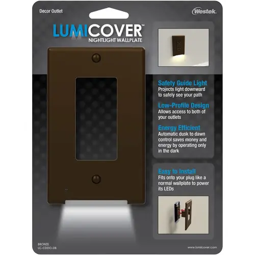 Nightlight Wall Plate LUMICOVER Aged Bronze Bronze 1 gang Plastic Rocker Aged Bronze Nightlight Wall Plate LUMICOVER Aged Bronze Bronze 1 gang Plastic Rocker Aged Bronze