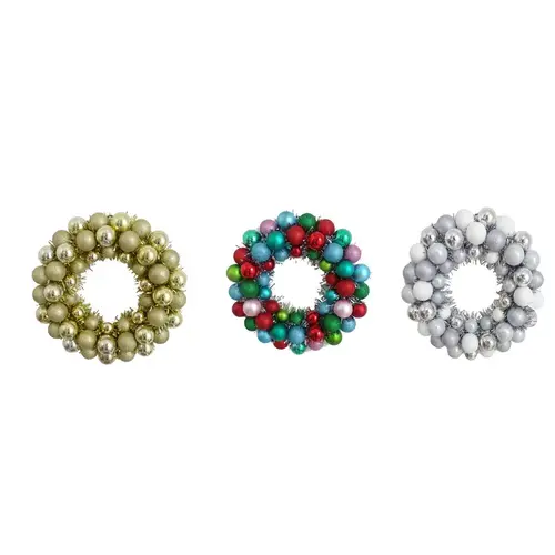 Glitter Ball Ornament Wreath 16" D Glitter Ball Ornament Wreath 16" D