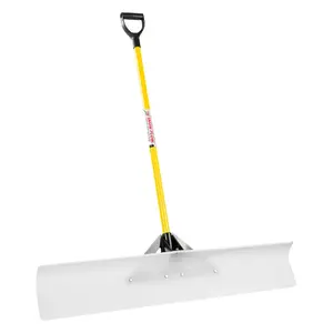 The Snowplow 50548-1 Snow Pusher, 48 in W Blade, UHMW Polyethylene Blade, Fiberglass Handle, D-Grip Handle