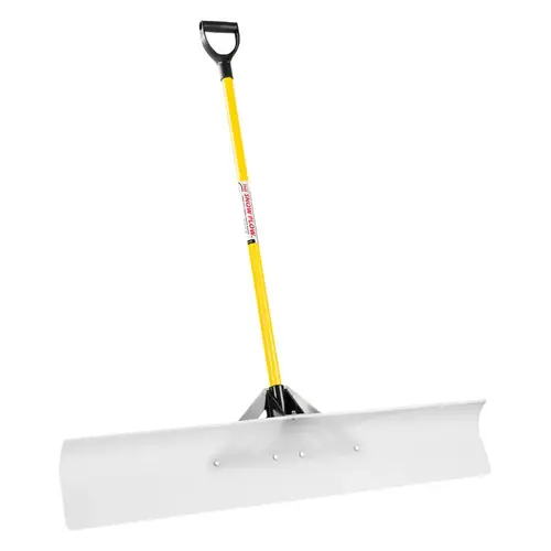 Snow Pusher, 48 in W Blade, UHMW Polyethylene Blade, Fiberglass Handle, D-Grip Handle Snow Pusher, 48 in W Blade, UHMW Polyethylene Blade, Fiberglass Handle, D-Grip Handle