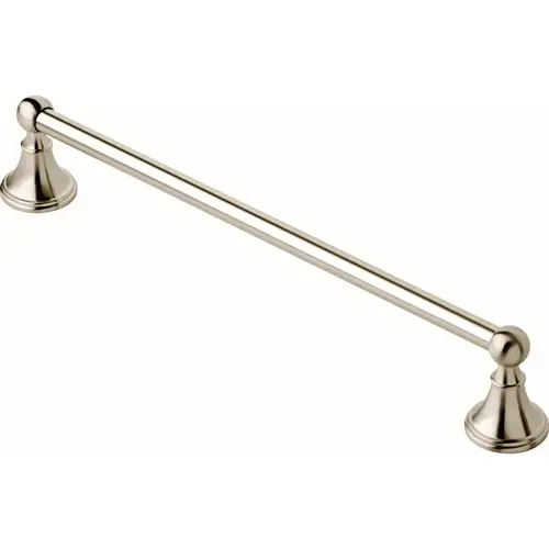 Towel Bar Crestfield Satin Nickel 18" L Die Cast Zinc Satin Nickel Towel Bar Crestfield Satin Nickel 18" L Die Cast Zinc Satin Nickel