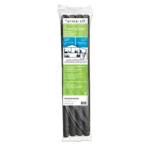 Pipe Insulation TundraSeal Self Sealing 3/4" S X 3 ft. L Polyethylene Foam Black - pack of 14