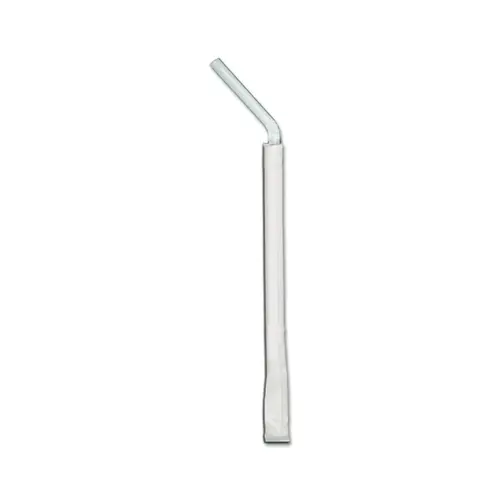 STRAW FLEXIBLE 7.75 INCH WHITE
