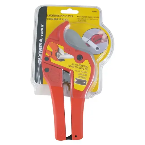 Ratcheting Pipe Cutter 9.45" L Red Red Ratcheting Pipe Cutter 9.45" L Red Red
