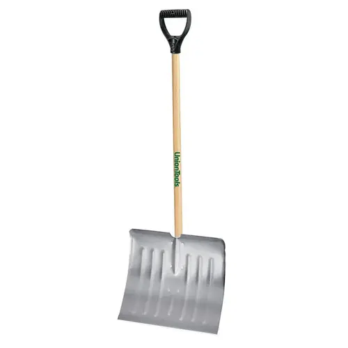 Snow Shovel, 18 in W Blade, 14-1/2 in L Blade, Aluminum Blade, Wood Handle, 51 in OAL Snow Shovel, 18 in W Blade, 14-1/2 in L Blade, Aluminum Blade, Wood Handle, 51 in OAL
