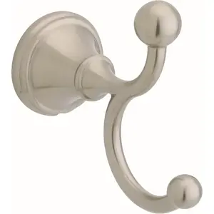 Delta 138037 Double Robe Hook Crestfield 3.75" H X 3.9" W X 2" L Satin Nickel Satin Nickel