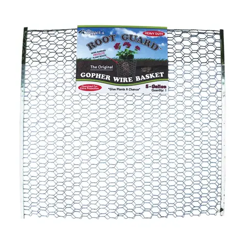 Gopher Wire Basket Root Guard 20" H X 19" W X 0.2" D Silver Coated Wire Silver