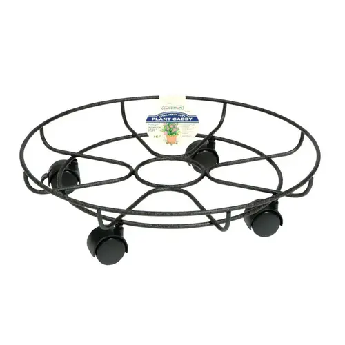 Planter Caddie 4.5" H X 16" W Metal Black Black Planter Caddie 4.5" H X 16" W Metal Black Black