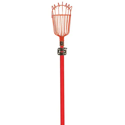 Fruit Picker 96" Steel Fiberglass Handle Red Fruit Picker 96" Steel Fiberglass Handle Red