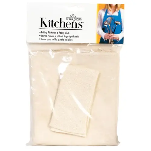Pastry Cloth and Rolling Pin Cover Kitchens 23.5" L X 19.5" D Cotton White White Pastry Cloth and Rolling Pin Cover Kitchens 23.5" L X 19.5" D Cotton White White