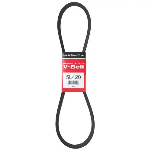 General Utility V-Belt FHP 5L420 0.63" W X 42" L For Fractional Horsepower Motors Black