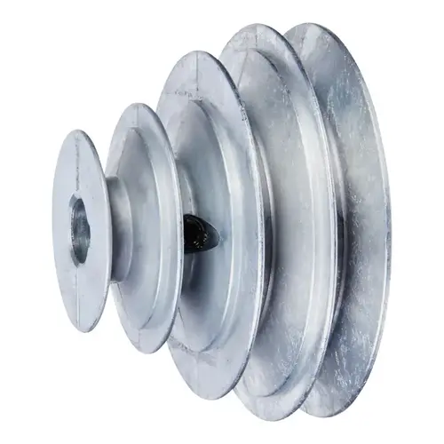 V-Groove Pulley, 5/8 in Bore, 2 in OD, 1/2 in W x 11/32 in Thick Belt, Zinc V-Groove Pulley, 5/8 in Bore, 2 in OD, 1/2 in W x 11/32 in Thick Belt, Zinc