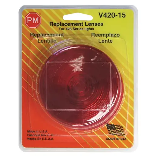 Light Replacement Lens Red Round License/Stop/Tail/Turn Red Light Replacement Lens Red Round License/Stop/Tail/Turn Red