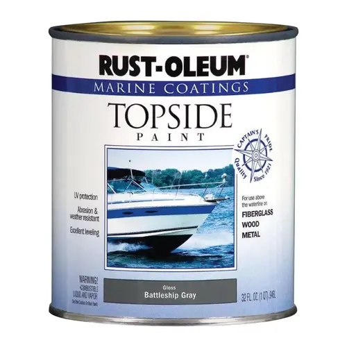 Marine Topside Paint Marine Coatings Outdoor Gloss Battleship Gray 1 qt Battleship Gray