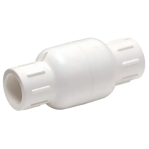 Check Valve 3/4" D X 3/4" D Solvent PVC Spring Loaded Check Valve 3/4" D X 3/4" D Solvent PVC Spring Loaded