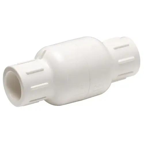 Check Valve 1/2" D X 1/2" D Solvent PVC Spring Loaded