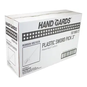 HANDGARDS 305210228 SWORD PICK PLASTIC ASSORTED COLOR 3 INCH