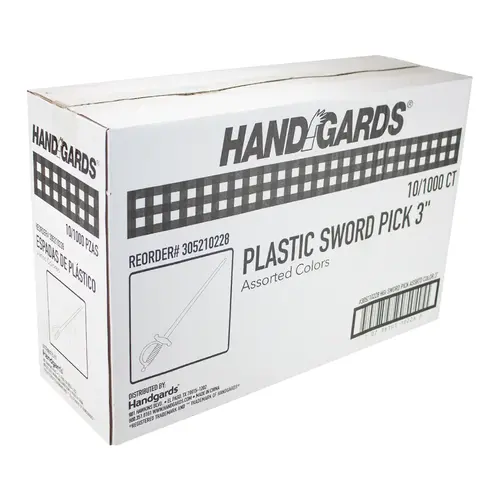SWORD PICK PLASTIC ASSORTED COLOR 3 INCH