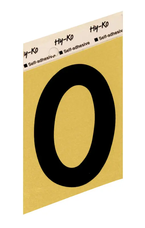 Hy-Ko Aluminum 3-1/2 In. Non-Reflective Adhesive Number Zero Black GG-25/0 Hy-Ko Aluminum 3-1/2 In. Non-Reflective Adhesive Number Zero Black GG-25/0