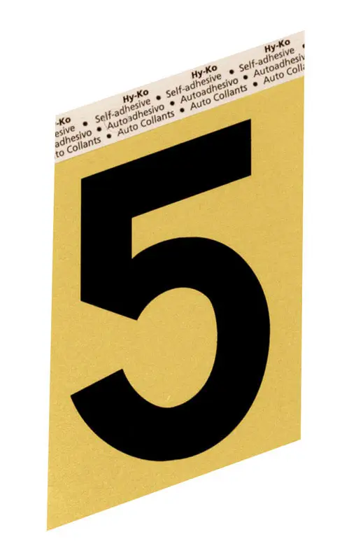 Hy-Ko Aluminum 3-1/2 In. Non-Reflective Adhesive Number Five Black GG-25/5