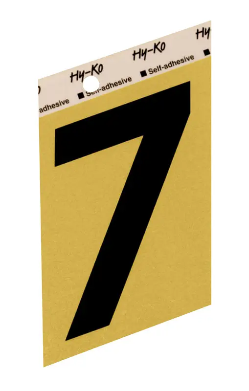 Hy-Ko Aluminum 3-1/2 In. Non-Reflective Adhesive Number Seven Black GG-25/7 Hy-Ko Aluminum 3-1/2 In. Non-Reflective Adhesive Number Seven Black GG-25/7