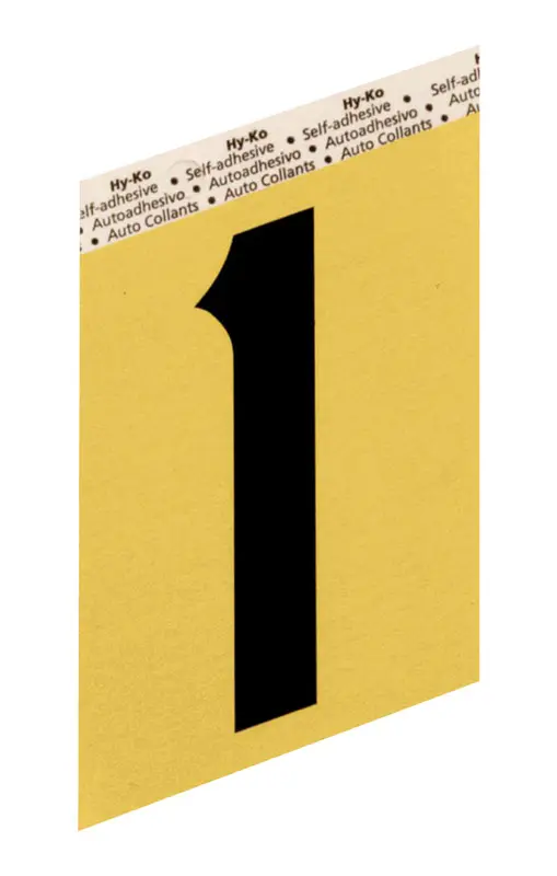Hy-Ko Aluminum 3-1/2 In. Non-Reflective Adhesive Number One Black GG-25/1 Hy-Ko Aluminum 3-1/2 In. Non-Reflective Adhesive Number One Black GG-25/1