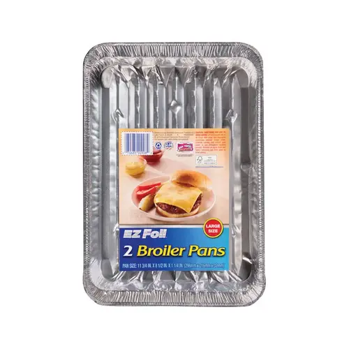 Super Broiler Pan EZ Foil 8-1/2" W X 11-3/4" L Silver Silve - 2 per pack x12 packs