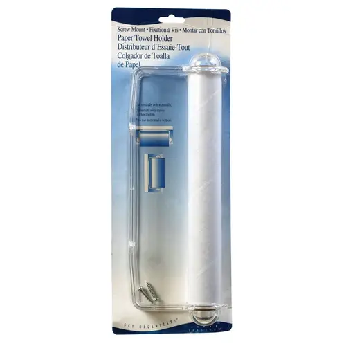 Paper Towel Holder Plastic 4.8" H X 2.3" W X 13.5" L Clear