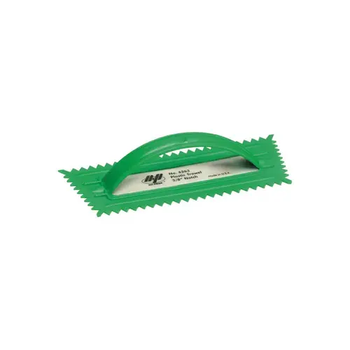 Trowel, 9-1/2 in L, 4-1/4 in W, V Notch, Comfort-Grip Handle Trowel, 9-1/2 in L, 4-1/4 in W, V Notch, Comfort-Grip Handle