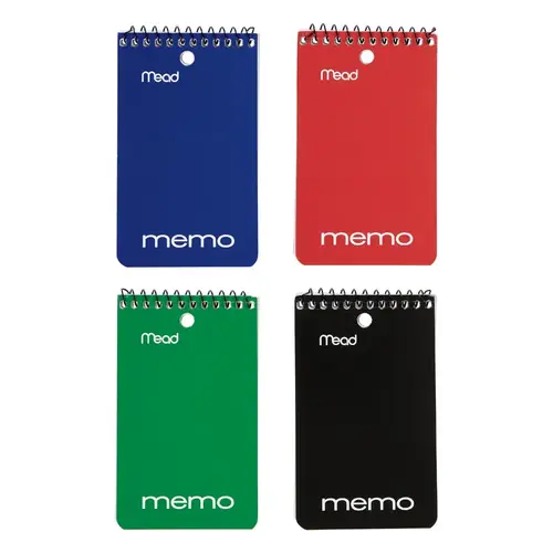 Memo Book 3" W X 5" L Wide Ruled Spiral Assorted - pack of 12 Memo Book 3" W X 5" L Wide Ruled Spiral Assorted - pack of 12
